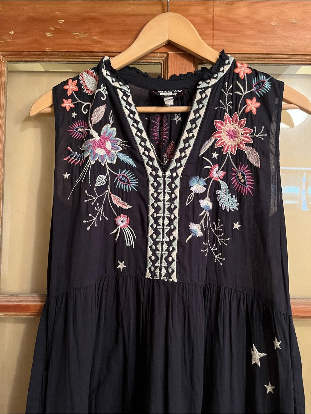 Johnny Was Phoebe Workshop Dress with Multicolor Floral Embroidery - Picture 2 of 7